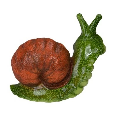 Northlight 13.5" Green and Brown Snail Outdoor Garden Statue 5 Northlight 13.5" Green and Brown Snail Outdoor Garden Statue - Image 3