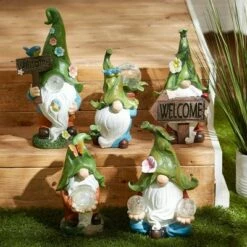 Zingz & Thingz Zingz & Thingz 11.75" Polyresin Gnome Holding Orb Solar Statue -Cheap Garden Decor Store unnamed file 10040