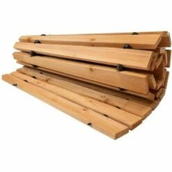 Plow & Hearth - Roll-Out Curved Hardwood Garden and Yard Pathway, 4'L x 18"W