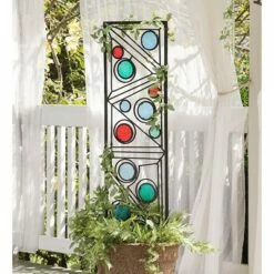 Wind & Weather Geometric Metal and Glass Trellis