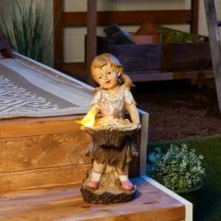Zingz & Thingz Zingz & Thingz 14.5" Polyresin Sweet Summertime Solar Statue Brown -Cheap Garden Decor Store unnamed file 10120