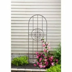 72" Metal Medallion Trellis - Evergreen