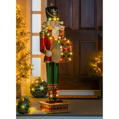 Evergreen 52"H Nutcracker Playing Drum w/Moving Hands and LED Lights 4 Evergreen 52"H Nutcracker Playing Drum w/Moving Hands and LED Lights - Image 2