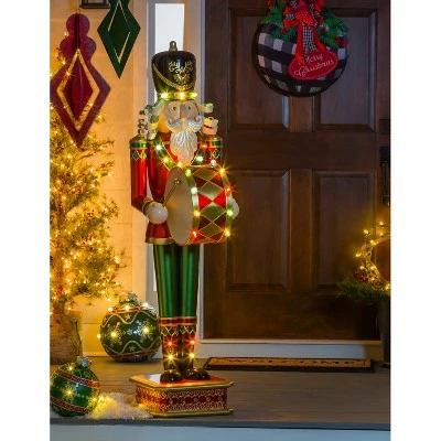 Evergreen 52"H Nutcracker Playing Drum w/Moving Hands and LED Lights 5 Evergreen 52"H Nutcracker Playing Drum w/Moving Hands and LED Lights - Image 3
