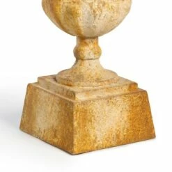 Park Hill Collection Metal Urn with Pedestal, 24"