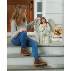 Evergreen 19"H Statement Kneeling Angel Garden Statuary