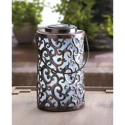 Zingz & Thingz Zingz & Thingz 8.25" Iron Garden Gate Solar Lantern Bronze 3 Zingz & Thingz Zingz & Thingz 8.25" Iron Garden Gate Solar Lantern Bronze