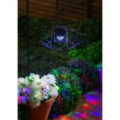 Evergreen Solar Multicolor Lantern with Metal Collapsible Frame, Geometric