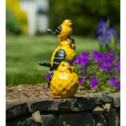 Evergreen 15.5"H Stacked Goldfin Trio Garden Statuary-