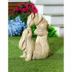 Evergreen 21.5"H Mother Holding Baby Rabbit Garden Statuary-