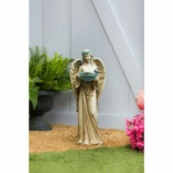 Evergreen 29.5"H Angel Bird Feeder Statuary