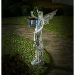 Evergreen Angel Garden Statue w/Blue Light Lantern -Cheap Garden Decor Store unnamed file 10491