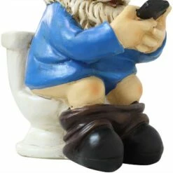 Sunnydaze Decor Sunnydaze Cody the Garden Gnome on the Throne Reading Phone indoor/Outdoor Lightweight Resin Lawn and Garden Statue - 9.5" H -Cheap Garden Decor Store unnamed file 10559