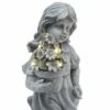 The Lakeside Collection Lakeside Ceramic Solar Lighted Child Garden Statue for Outdoors