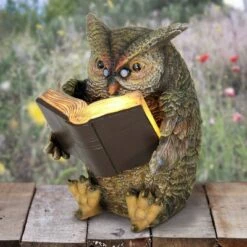 7" Resin Solar Owl Reading Book Statue Brown - Exhart 22 7" Resin Solar Owl Reading Book Statue Brown - Exhart -Cheap Garden Decor Store unnamed file 10586