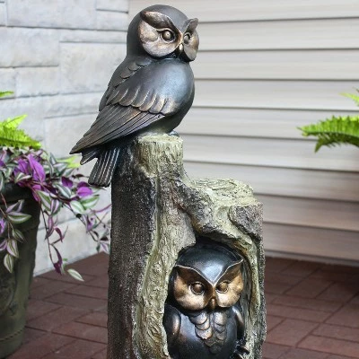 Sunnydaze Decor Sunnydaze Outdoor Polyresin Owl Duo on Tree Stump Patio Lawn and Garden Decorative Accent Statue - 31" 10 Sunnydaze Decor Sunnydaze Outdoor Polyresin Owl Duo on Tree Stump Patio Lawn and Garden Decorative Accent Statue - 31" - Image 8