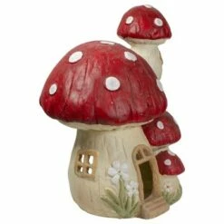 Northlight 18" Red and Beige Mushroom House Outdoor Garden Statue -Cheap Garden Decor Store unnamed file 10640
