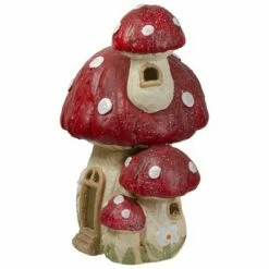 Northlight 18" Red and Beige Mushroom House Outdoor Garden Statue -Cheap Garden Decor Store unnamed file 10642