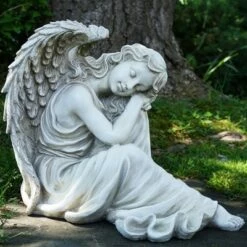 Northlight 19" Resting Angel Religious Outdoor Patio Garden Statue - Ivory