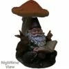 Sunnydaze Decor Sunnydaze Bernard the Bookworm Resin Indoor/Outdoor Garden Gnome with Mushroom and Solar Light - 16" H -Cheap Garden Decor Store unnamed file 10661