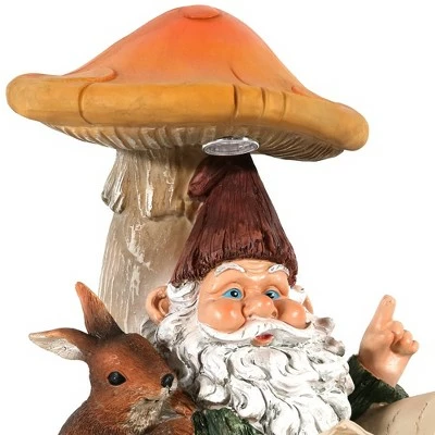 Sunnydaze Decor Sunnydaze Bernard the Bookworm Resin Indoor/Outdoor Garden Gnome with Mushroom and Solar Light - 16" H 7 Sunnydaze Decor Sunnydaze Bernard the Bookworm Resin Indoor/Outdoor Garden Gnome with Mushroom and Solar Light - 16" H - Image 5