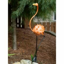 Zingz & Thingz Zingz & Thingz 47.5" Iron Standing Flamingo Garden Décor Statue Pink -Cheap Garden Decor Store unnamed file 10678