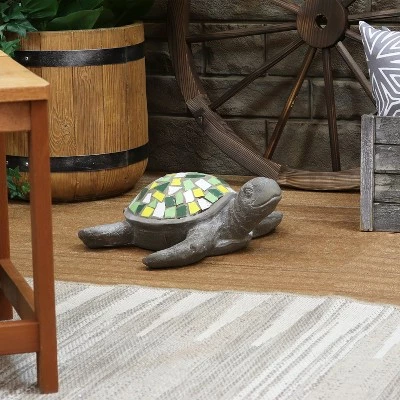 Sunnydaze Decor Sunnydaze 17" Simon the Swift Mosaic Polystone Sea Turtle Indoor/Outdoor Garden Decor Statue 3 Sunnydaze Decor Sunnydaze 17" Simon the Swift Mosaic Polystone Sea Turtle Indoor/Outdoor Garden Decor Statue