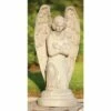 Roman 30" Kneeling Angel with Arms Folded Outdoor Patio Garden Statue - Gray
