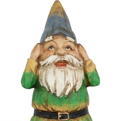 Sunnydaze Decor Sunnydaze Three Wise Garden Gnomes Hear, Speak, See No Evil Indoor/Outdoor Lawn Statue Set - 12" H - 3-Piece Set 3 Sunnydaze Decor Sunnydaze Three Wise Garden Gnomes Hear, Speak, See No Evil Indoor/Outdoor Lawn Statue Set - 12" H - 3-Piece Set - Image 2