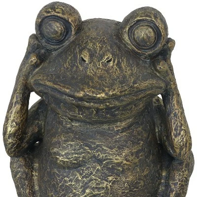 Sunnydaze Decor Sunnydaze 14" Indoor/Outdoor 3 Wise Frogs Statue Trio Set - Hear no Evil, See No Evil, Speak No Evil 4 Sunnydaze Decor Sunnydaze 14" Indoor/Outdoor 3 Wise Frogs Statue Trio Set - Hear no Evil, See No Evil, Speak No Evil - Image 2