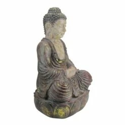 Northlight 22" Brown and Beige Meditating Buddha Outdoor Garden Statue