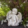 Northlight 10" Ivory Angel Boy on Knee with Bird Outdoor Garden Statue -Cheap Garden Decor Store unnamed file 10778