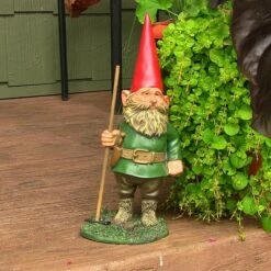 13" H Woody Jr. the Garden Gnome - Sunnydaze Decor