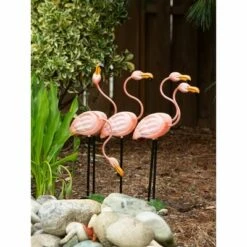 Zingz & Thingz Zingz & Thingz 23.5" Metal Flock of Flamingos Décor Statue Coral Pink -Cheap Garden Decor Store unnamed file 1081