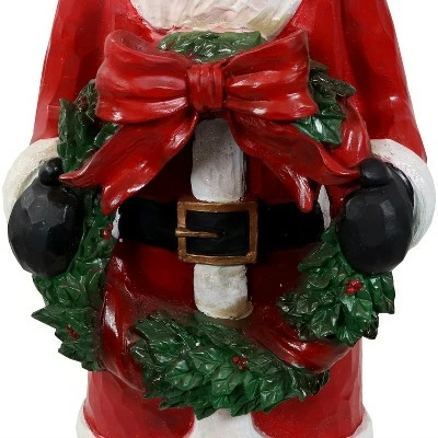 Sunnydaze Decor Sunnydaze Santa Holding Christmas Wreath Outdoor Decorative Holiday Statue, 46.5" 2 Sunnydaze Decor Sunnydaze Santa Holding Christmas Wreath Outdoor Decorative Holiday Statue, 46.5" - Image 2