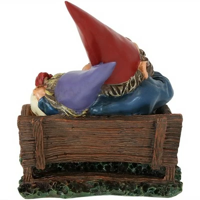 Sunnydaze Decor Sunnydaze Al and Anita on Bench Indoor/Outdoor Lightweight Resin Garden Gnome Couple Outdoor Lawn Statue - 8" H 6 Sunnydaze Decor Sunnydaze Al and Anita on Bench Indoor/Outdoor Lightweight Resin Garden Gnome Couple Outdoor Lawn Statue - 8" H - Image 5