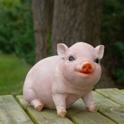 Northlight 12" Realistic Pink Piglet Outdoor Garden Statue