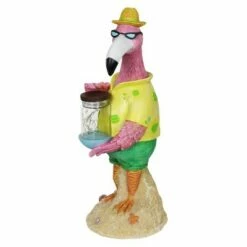 13" Solar Flamingo With Firefly Resin Jar - Exhart -Cheap Garden Decor Store unnamed file 10949