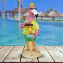 13" Solar Flamingo With Firefly Resin Jar - Exhart -Cheap Garden Decor Store unnamed file 10953