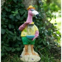 13" Solar Flamingo With Firefly Resin Jar - Exhart -Cheap Garden Decor Store unnamed file 10956