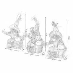 Gardenised Outdoor Fall Decor Halloween Scarecrow for Garden Ornament Sitting on Hay Bale, Straw Multicolor, Set of 3, 12 in. -Cheap Garden Decor Store unnamed file 10963
