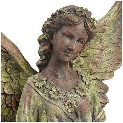 John Timberland Rustic Outdoor Statue Bird Bath 31" High Outstretched Wings Angel for Yard Garden Patio Deck Home Entryway Hallway 4 John Timberland Rustic Outdoor Statue Bird Bath 31" High Outstretched Wings Angel for Yard Garden Patio Deck Home Entryway Hallway - Image 2