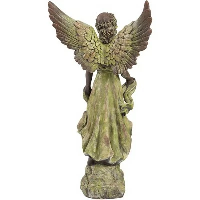 John Timberland Rustic Outdoor Statue Bird Bath 31" High Outstretched Wings Angel for Yard Garden Patio Deck Home Entryway Hallway 9 John Timberland Rustic Outdoor Statue Bird Bath 31" High Outstretched Wings Angel for Yard Garden Patio Deck Home Entryway Hallway - Image 7