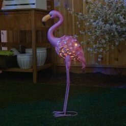 Zingz & Thingz Zingz & Thingz 32" Iron Standing Solar Flamingo Statue Pink -Cheap Garden Decor Store unnamed file 10991