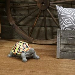 Sunnydaze Decor Sunnydaze 10.5" Mildred the Magnanimous Mosaic Polystone Turtle Statue with Hand-Painted Shell