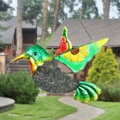 18" Resin Pellet Basket Hummingbird Bird Feeder - Exhart
