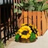 Sunnydaze Decor Sunnydaze Indoor/Outdoor Metal Yellow Sunflower Basket for Living Room, Porch, Patio, Garden, or Yard - 11.5" -Cheap Garden Decor Store unnamed file 11068