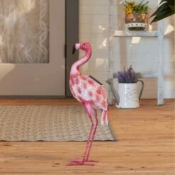 Zingz & Thingz Zingz & Thingz 20.25" Iron Pretty Flamingo with Solar Light Pink -Cheap Garden Decor Store unnamed file 11140