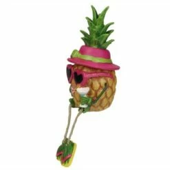 Northlight 10" Tropical Girl Pineapple with Cocktail and Dangling Legs