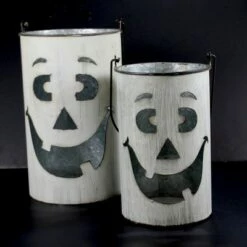 Direct International Halloween 11.25" Metal Pumpkin Baskets Ghost Pumpkin Set Wavy - Outdoor Sculptures And Statues -Cheap Garden Decor Store unnamed file 11187